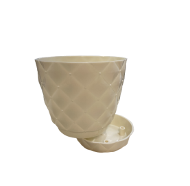 Γλάστρα kapitone no1 Φ11xY10 λευκό ΠΡΟΣΦΟΡΑ 1+1